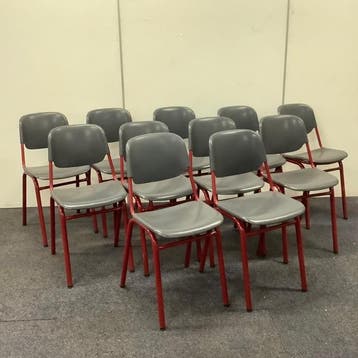 complete set 11 stuks schoolstoelen zith. 47 cm,  van Helmut, Ophalen of Verzenden, Gebruikt, Stof, Vijf, Zes of meer stoelen