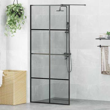 vidaXL Inloop Douche Wand Zwart 90 x 195 cm gehard glas, Verzenden, Nieuw