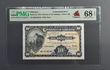 Gibraltar. - 50 Pence on 10 Shillings - 2018 - Commemorative, Postzegels en Munten
