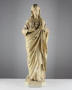 Beeld, Sacred Heart of Jesus – Large Sculpture - 63 cm -, Antiek en Kunst