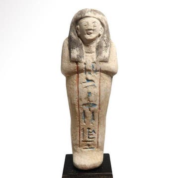 Oud-Egyptisch kalksteen Gegraveerde shabti, aan de