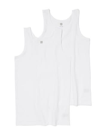 HEMA Kinder hemden basic stretch katoen - 2 stuks wit, Verzenden, Nieuw