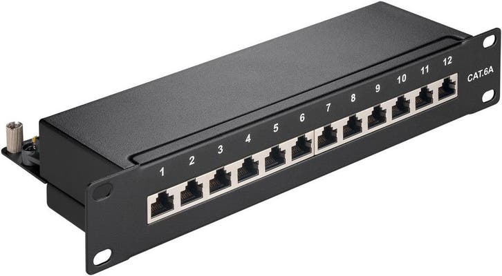 CAT 6a patchpaneel, 10 inch, 12-poorts, Computers en Software, Servers, Nieuw, Ophalen of Verzenden