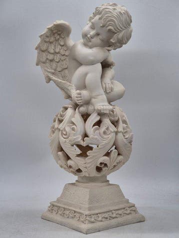 Beeld, Antik Stil – Skulptur – Putto auf geschwungenem