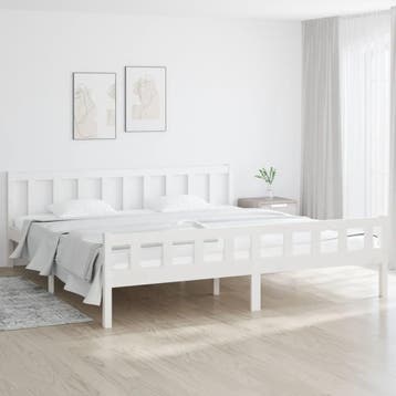 vidaXL Bedframe massief hout wit 160x200 cm, Verzenden, Wit, 200 cm, 160 cm