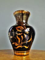 Verreries Doyen - Art Nouveau vaas met vergulde decoratie -