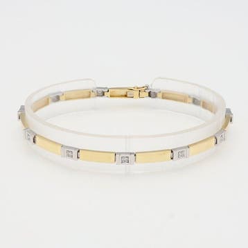 Armband - 14 karaat Geel goud, Witgoud Diamant (Natuurlijk), Nieuw