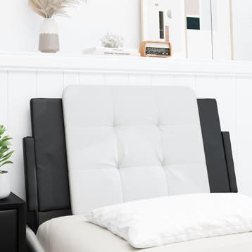 vidaXL Hoofdbordkussen Zadar 90 cm kunstleer wit en zwart, Verzenden, Nieuw, Wit, Overige materialen