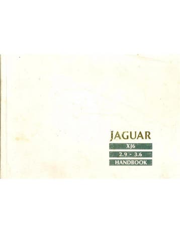 1990 JAGUAR XJ6 INSTRUCTIEBOEKJE ENGELS