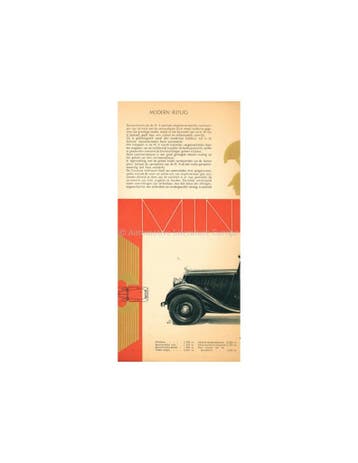1934 MINERVA M4 12HP BROCHURE NEDERLANDS, Nieuw, Author