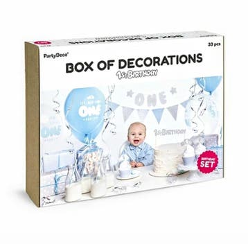 Party box 1e verjaardag Blue van 14,95 voor 5,95, Overige typen, Verzenden, Nieuw, Sweet-One