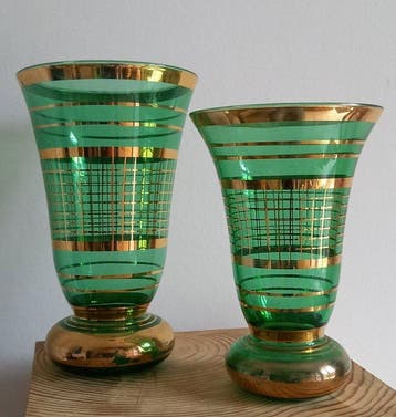 Glasfabriek de Rupel - Vaas (2) - Glas - Boomse glazen vazen