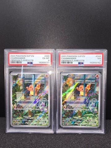 Pokémon - 2 Graded card - Charmander #044 Foil, Full art -, Nieuw