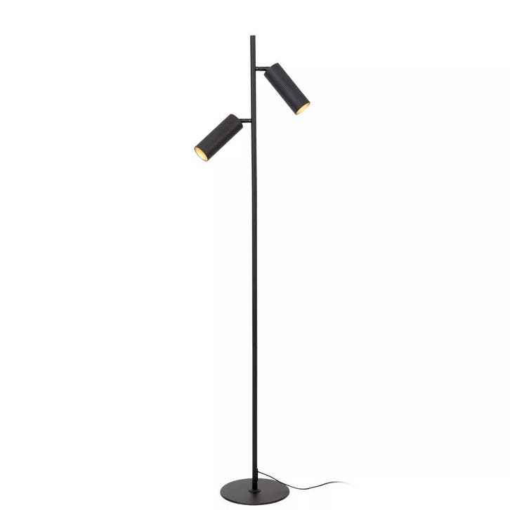 Lucide CLUBS - Vloerlamp - 2xGU10 - Zwart, Huis en Inrichting, Lampen | Vloerlampen, Zo goed als nieuw, Verzenden