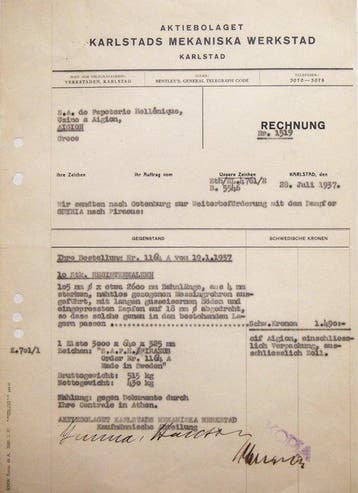 Themacollectie - Zeldzame 1937 Zweedse industriële factuur -