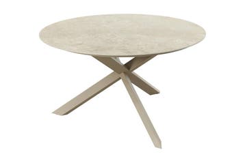Taste Prado ronde tuintafel keramiek Ø130 cm. - Latte, Tuin en Terras, Tuintafels, Verzenden, Nieuw, Rond, Rvs