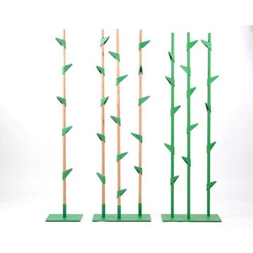 Cascando Bamboo 1staande kapstok eikenhout - groene haken, Verzenden, Nieuw