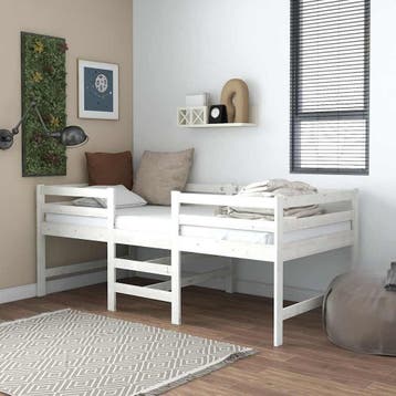 vidaXL Bedframe zonder matras massief grenenhout wit 90x200, 90 cm, Eenpersoons, Verzenden, Wit