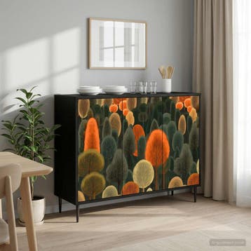 vidaXL Dressoir ZAANDAM Zwart eiken 102 x 33 x 76 cm Bewerkt, Verzenden, Nieuw, Overige houtsoorten, Minder dan 50 cm