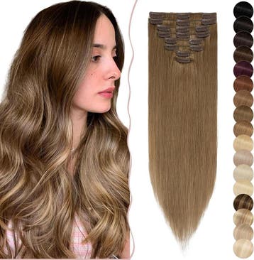 Clip-in Haarextensies Echt Haar 30cm | Retourdeal 34% Kor..., Ophalen of Verzenden, Zo goed als nieuw, Pruik of Haarverlenging