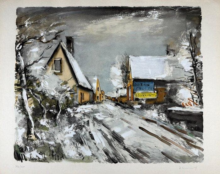 Maurice De Vlaminck (1876-1958) - Village Enneigé, Antiek en Kunst, Antiek | Overige Antiek