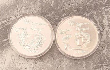 Montreal Elizabeth II. 5 Dollars 1974-1976 (2 coins) (Zonder