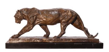 Bronzen sculptuur van een panter (Beeldjes - Decoratie), Verzenden, Nieuw