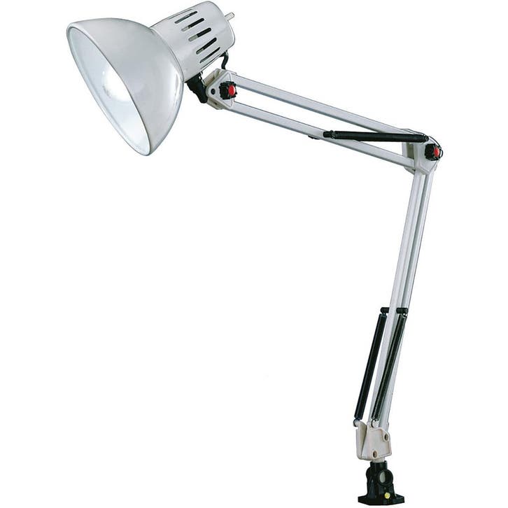 LED Klemlamp - Trion Tajin - E27 Fitting - Glans Wit -, Huis en Inrichting, Lampen | Tafellampen, Nieuw, Metaal, Ophalen of Verzenden