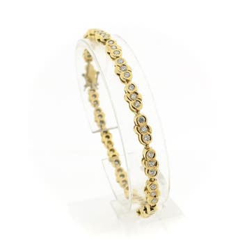 Gouden tennisarmband met diamant; 1,71 ct. (Schakelarmband), Gebruikt, Ophalen of Verzenden, Met edelsteen, Goud
