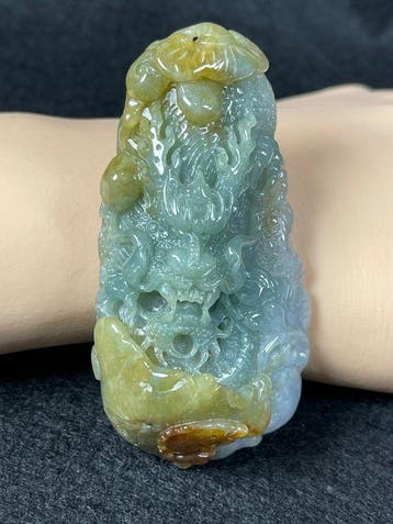 Jade Authentieke Birmese nefrietjade, handgesneden