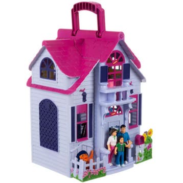 Ruhhy Kleurrijk Opvouwbaar poppenhuis met meubels – 6 kam., Ophalen of Verzenden, Nieuw