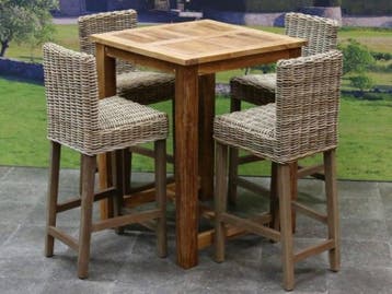 Rita barset 80x80xH105 cm 5-delig teak, Ophalen of Verzenden, Nieuw
