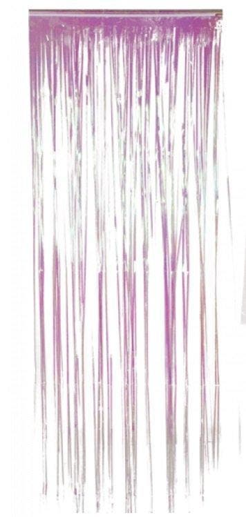 Deurgordijn holografisch roze, decoratie feest, carnaval, Nieuw