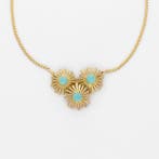 Ketting met hanger - 18 karaat Geel goud - Turquoise, Sieraden, Tassen en Uiterlijk