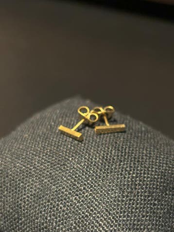 No-Fade Goud-Stijl Vergulde Kleine Rechthoekige Oorbellen, Sieraden, Tassen en Uiterlijk, Oorbellen, Overige materialen, Nieuw
