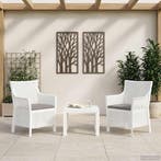 vidaXL Loungeset met kussen 3 pcs Wit PP, Verzenden, Textileen, 3 zitplaatsen, Nieuw