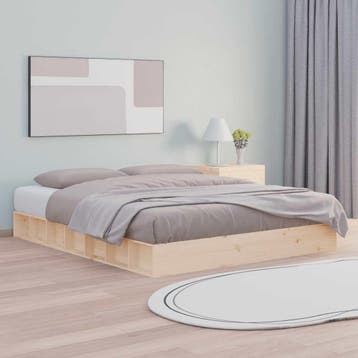 vidaXL Bedframe massief hout 200x200 cm, Huis en Inrichting, Slaapkamer | Bedden, Bruin, Verzenden, Overige maten, 200 cm