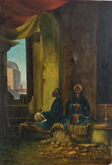 Scuola italiana (XX), firmato Del Mastro - Scena orientale