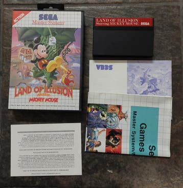 Mickey Mouse Land of Illusion (Sega tweedehands game), Spelcomputers en Games, Ophalen of Verzenden, Zo goed als nieuw