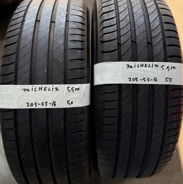 2x 205-55-16 Michelin Zomer 2x 5.5mm €50 Per Band 205 55 16, Ophalen, Gebruikt, 16 inch, 205 mm