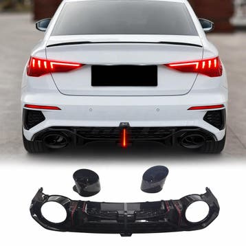 LED Diffuser With Black Exhaust Tips Voor Audi A3 S Line/S3, Ophalen of Verzenden, Nieuw