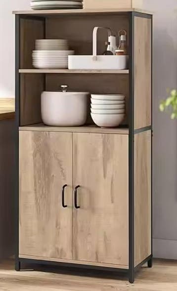 Hoge Keukenkast Industrieel – Verstelbare Plank, 124 cm, Verzenden, Nieuw