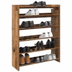 vidaXL Schoenenrek 80x25x100 cm bewerkt hout oud houtkleurig, Verzenden, Nieuw
