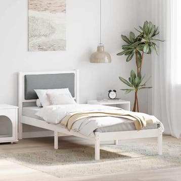 vidaXL Bedframe Lichtgrijs 80 x 200 cm Massief grenenhout, Verzenden, Nieuw, Eenpersoons, Hout
