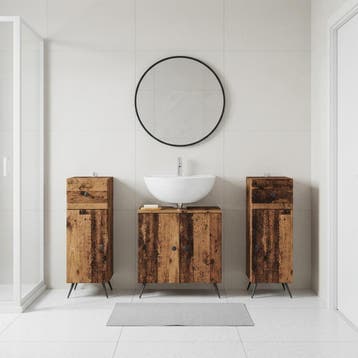 vidaXL 3-delige badkamerkast set BREDA 3 st Oud hout 30 x 31, Verzenden, Nieuw
