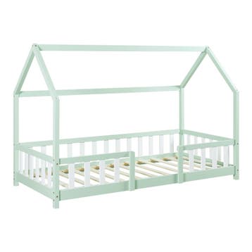 Kinderbed Sisimiut met matras 90x200 cm mint en wit, Verzenden, Nieuw