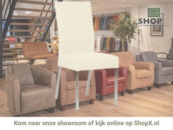 Leren eetkamerstoel Real - Toledo Avorio (crème) - Poten, Huis en Inrichting, Overige kleuren, Nieuw, Ophalen of Verzenden, Eén