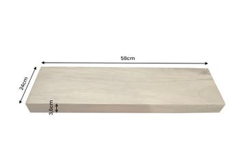 Wandplank PURE 60cm mangohout naturel crème afwerking -, Ophalen of Verzenden, Nieuw