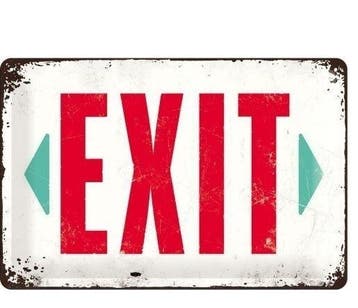 Exit reclamebord, Verzamelen, Merken en Reclamevoorwerpen, Ophalen of Verzenden, Nieuw