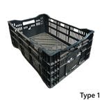 Stapelkrat, 600x400x240 mm, euronorm, zwart kunststof,, Ophalen of Verzenden